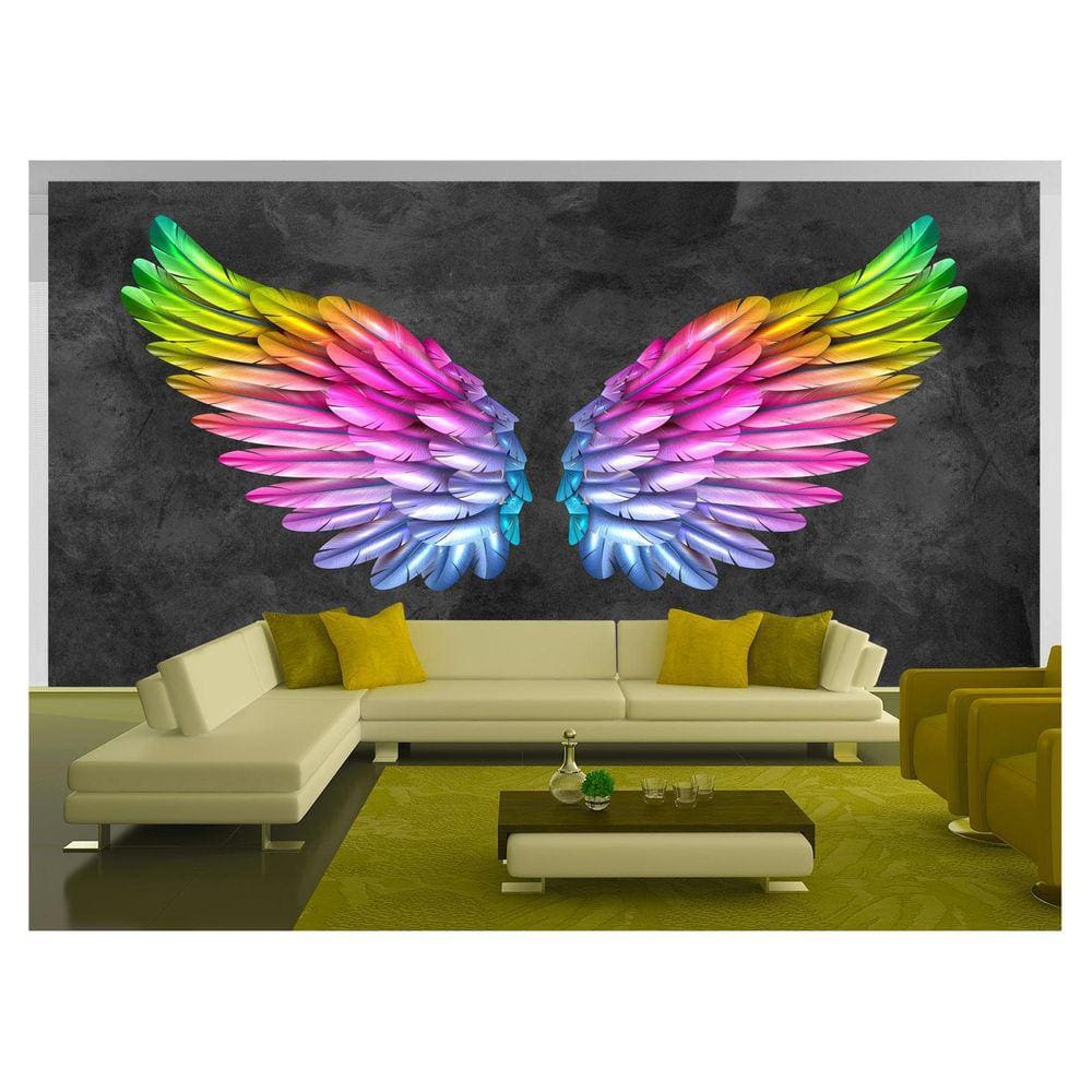 Papel De Parede 3D Arte Asas Selfie Insta Cores 3,5M Tra390