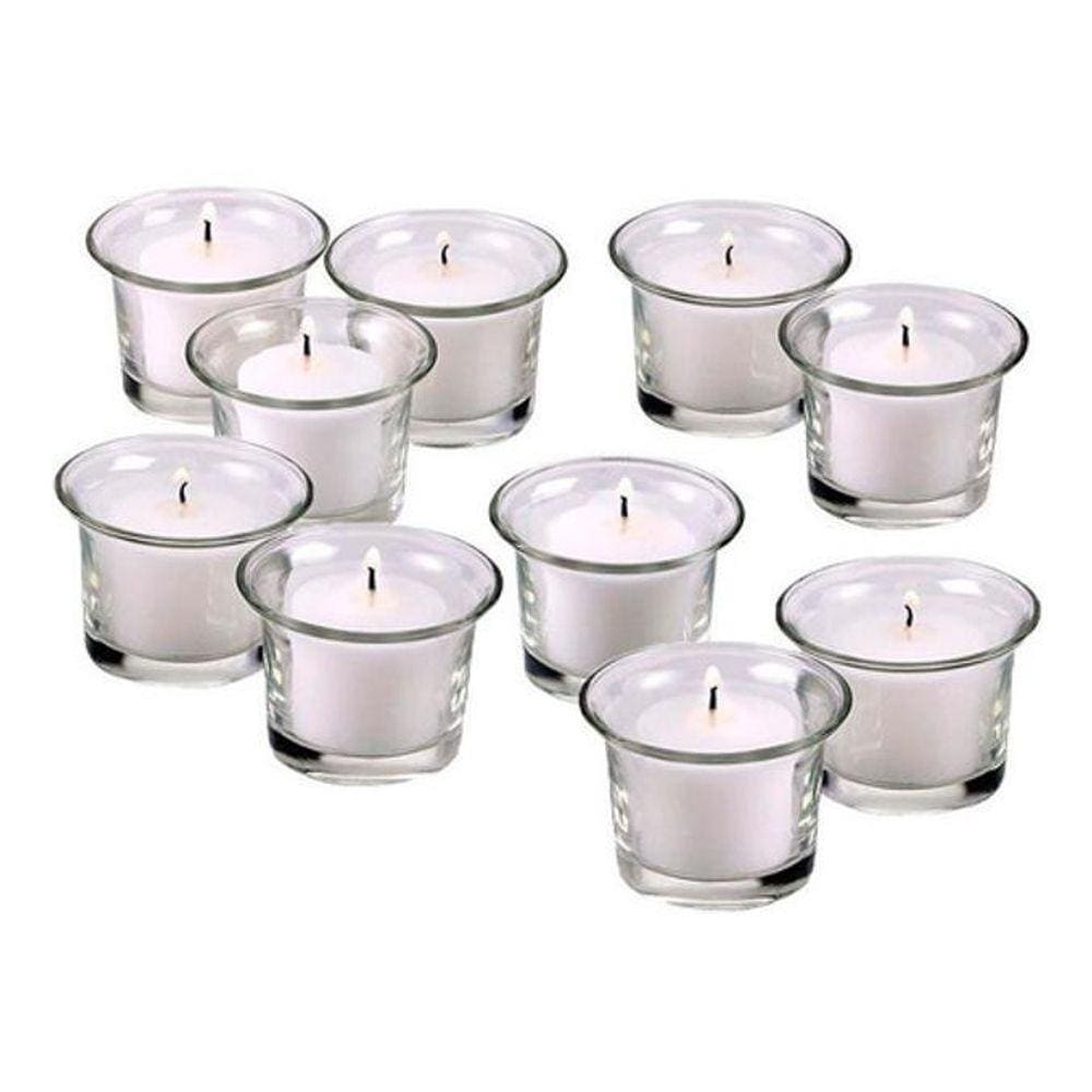 20 X Velas Votivas Rechauds Copo Porta Velas Vidro - 7Hrs
