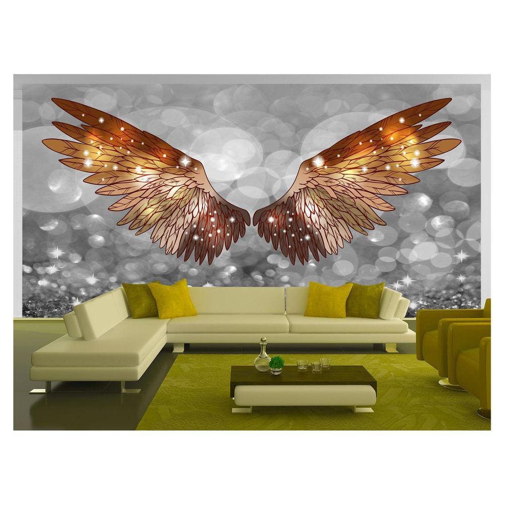 Papel De Parede 3D Arte Asas Selfie Insta Cores 3,5M Tra292