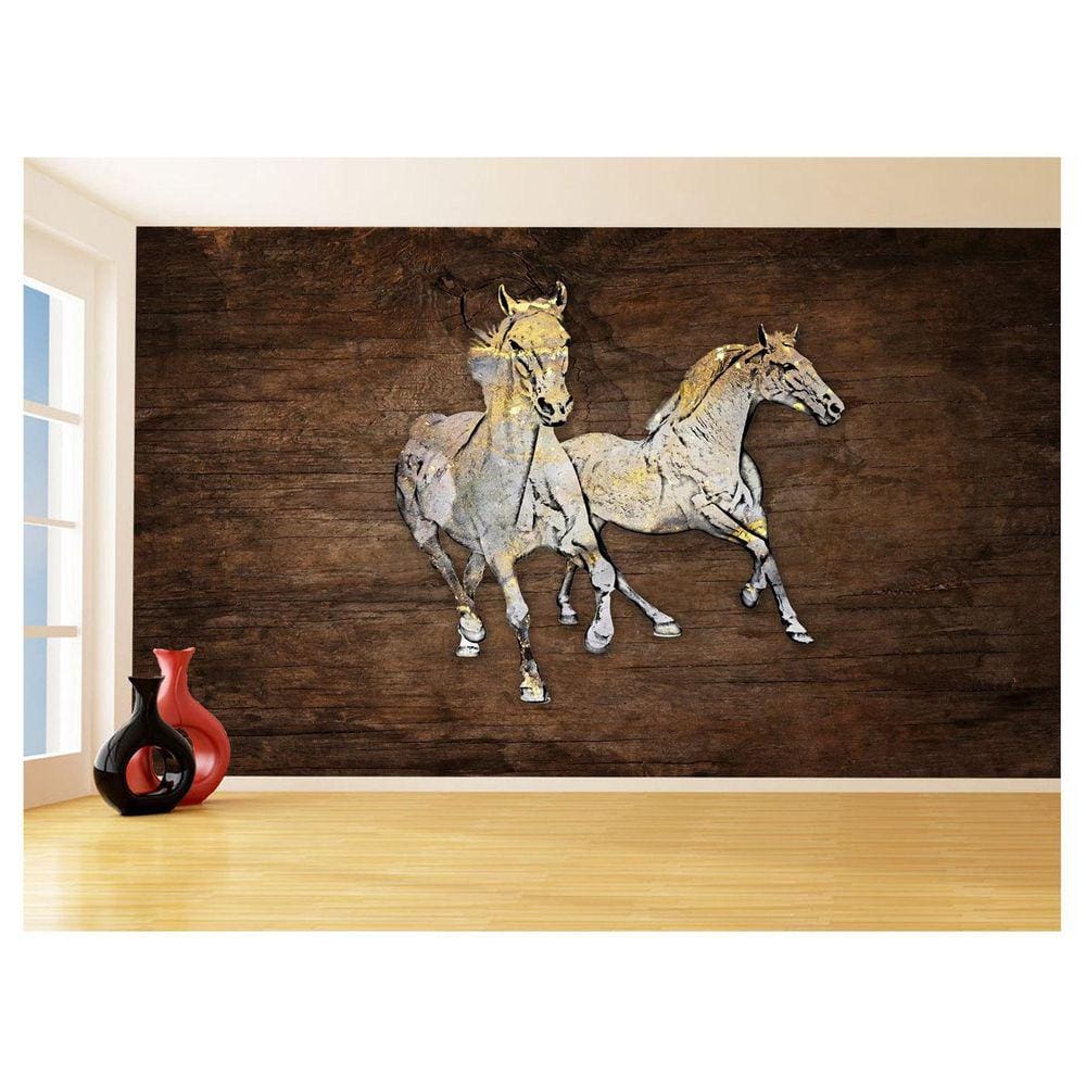 Papel De Parede Animais Pop Art Cavalos Cores 3,5M Pxa376