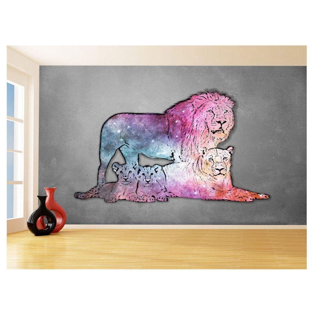 Papel De Parede Animais Pop Art Familia Leões 3,5M Pxa425