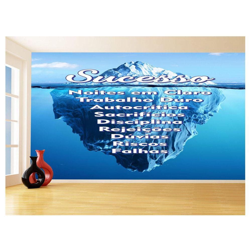 Papel De Parede 3D Arte Iceberg Do Sucesso Água 3,5M Tra43