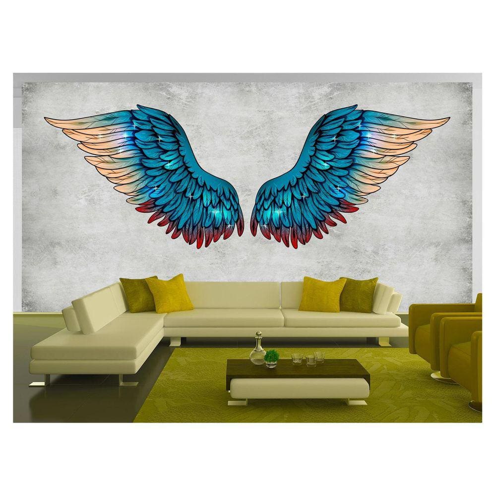 Papel De Parede 3D Arte Asas Selfie Insta Cores 3,5M Tra374