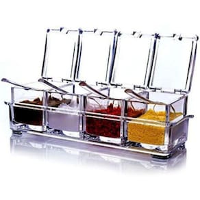 Porta Condimentos E Temperos Acrílico Lindo Crystal 4 Potes