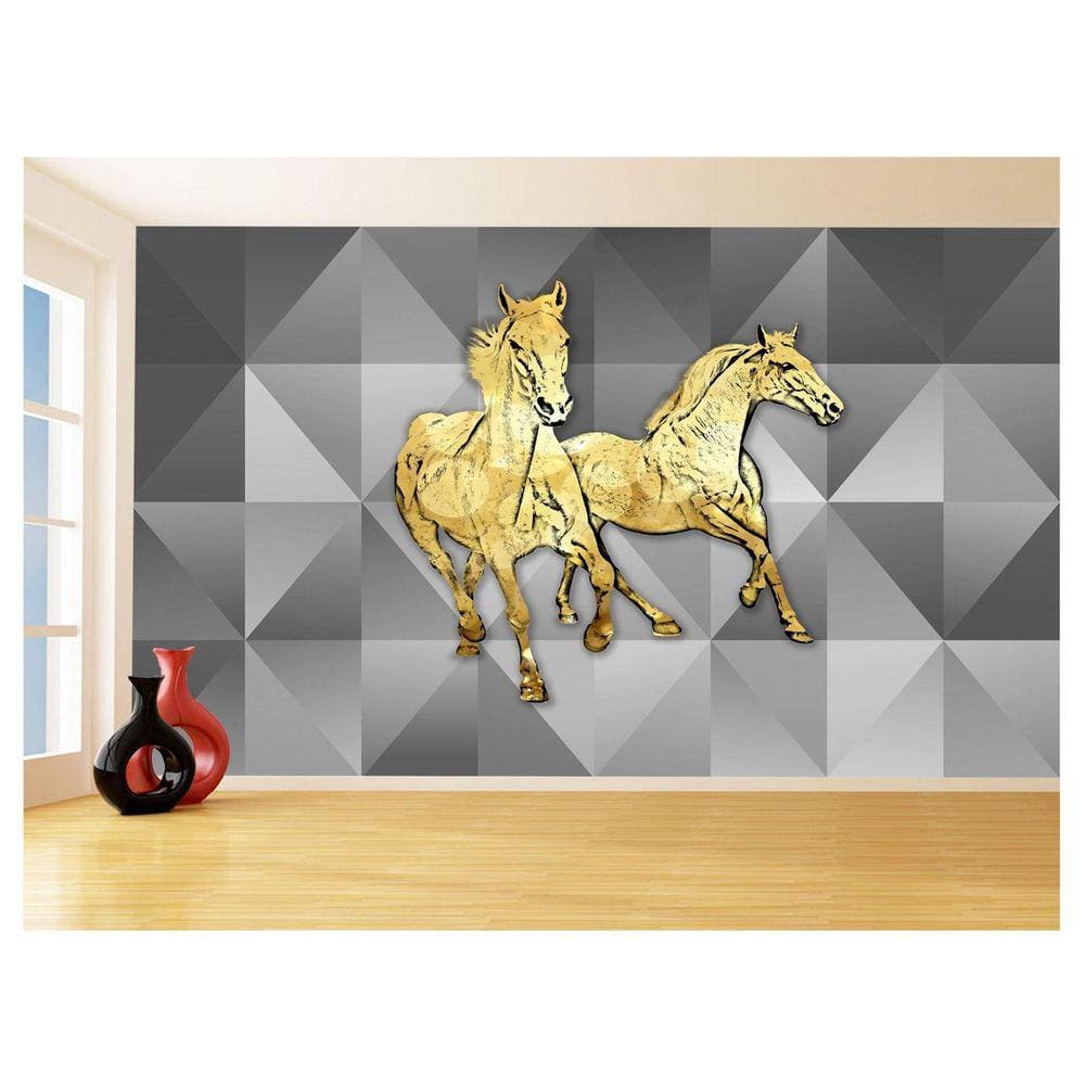 Papel De Parede Animais Pop Art Cavalos Cores 3,5M Pxa381