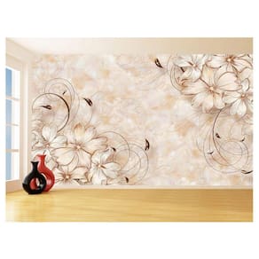 Papel De Parede 3D Floral Textura Sala Flores 3,5M Xfl339