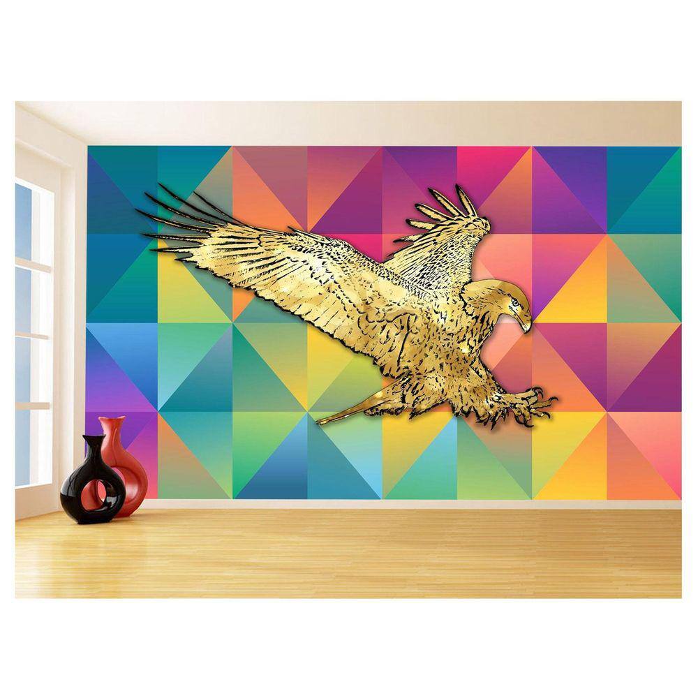 Papel De Parede 3D Animais Pop Art Águia Voando 3,5M Pxa255