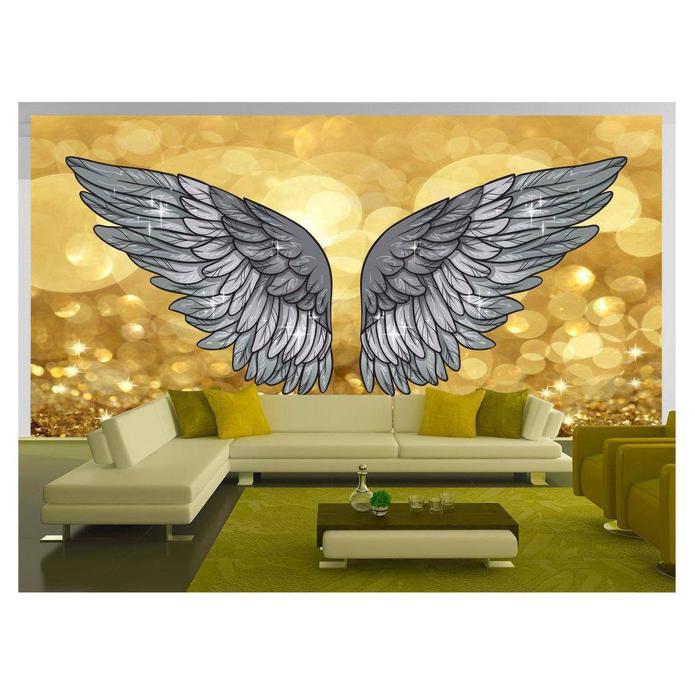 Papel De Parede 3D Arte Asas Selfie Insta Cores 3,5M Tra211