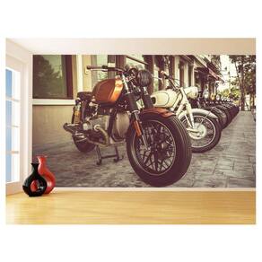 Papel De Parede 3D Moto Custom Chopper Viagem 3,5M Bkm109