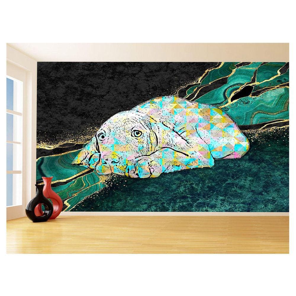 Papel De Parede 3D Animais Pop Art Cachorro Pet 3,5M Pxa224