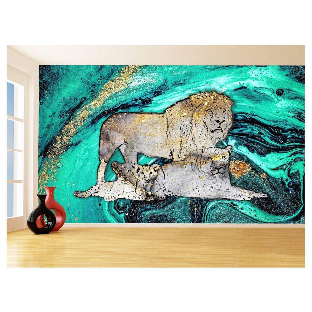 Papel De Parede Animais Pop Art Familia Leões 3,5M Pxa389