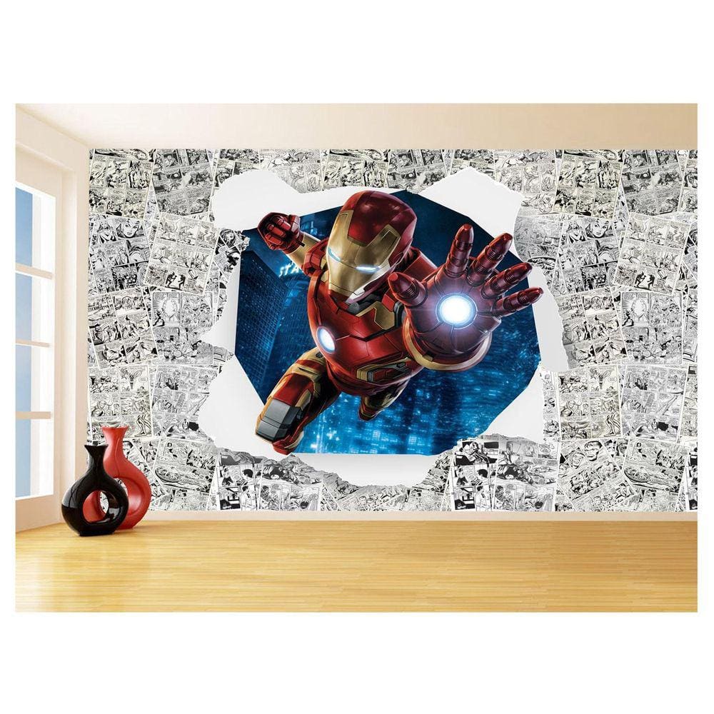 Papel De Parede 3D Heróis Página Quadrinhos Hq 3,5M Nhma182