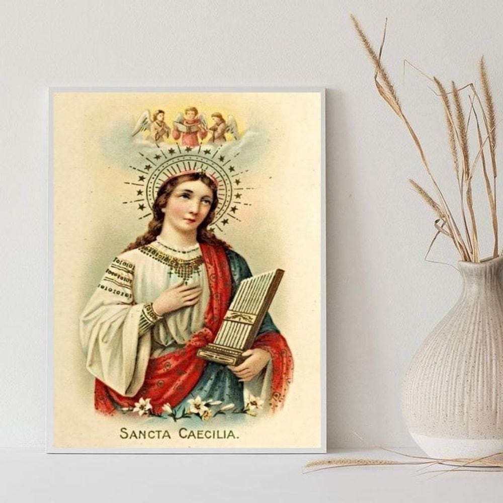 Quadro Decorativo Santa Cecília 45X34Cm - Com Vidro