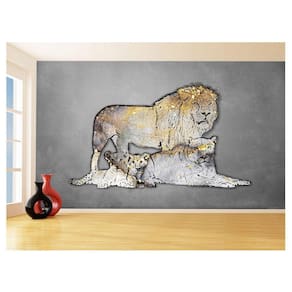 Papel De Parede Animais Pop Art Familia Leões 3,5M Pxa420