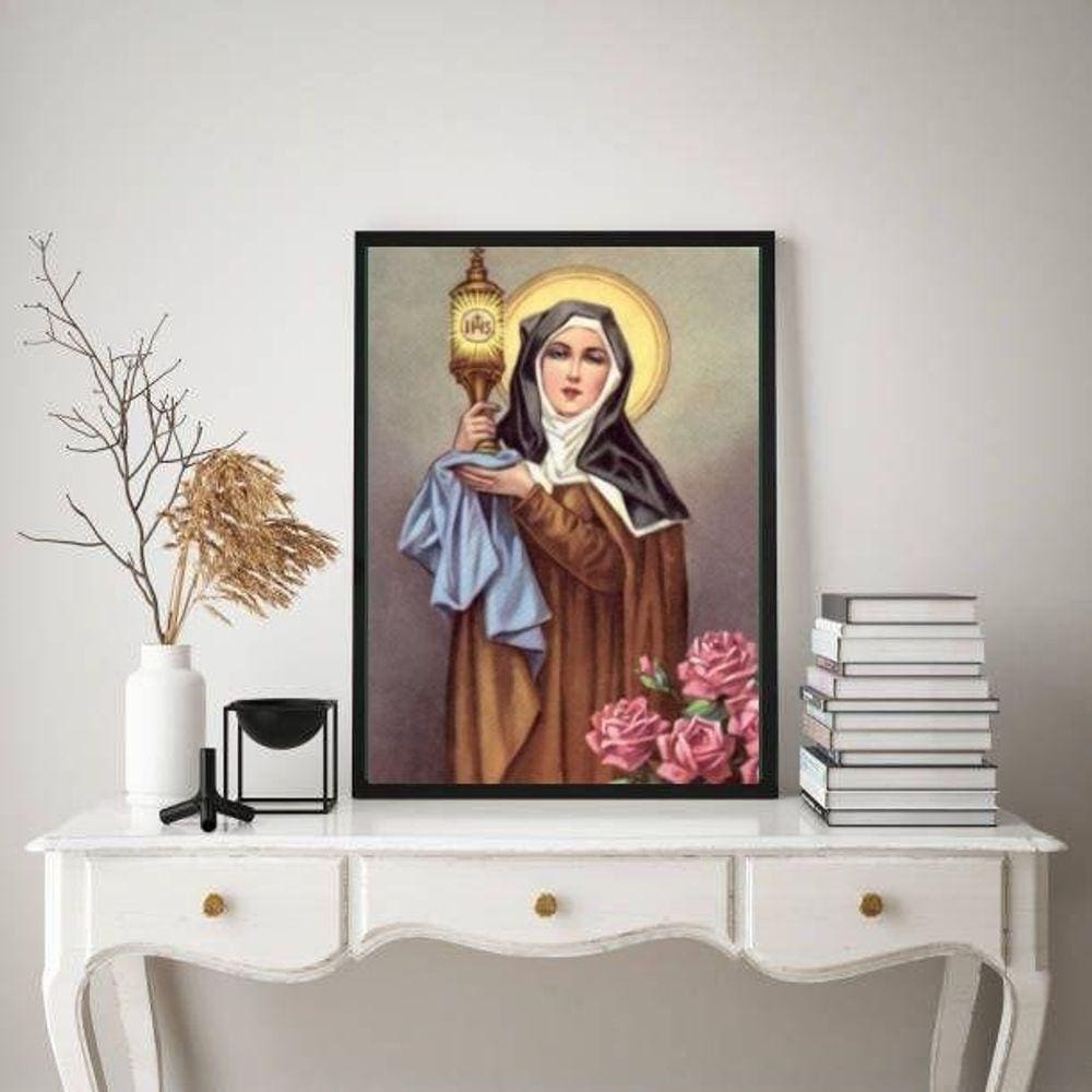 Quadro Decorativo Santa Clara 45X34Cm - Com Vidro