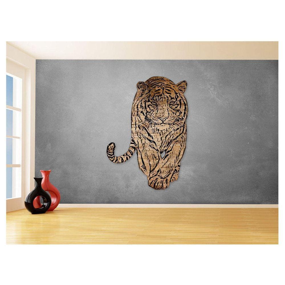 Papel De Parede 3D Animais Pop Art Tigre Felino 3,5M Pxa142