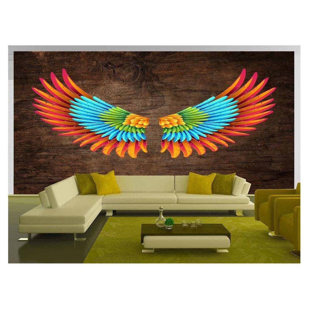 Papel De Parede 3D Arte Asas Selfie Insta Cores 3,5M Tra229