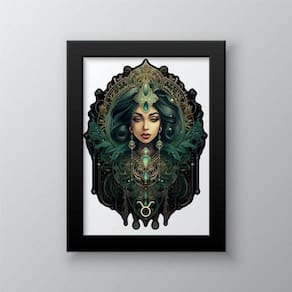 Quadro Decorativo Signo Touro 45x34cm - Vidro