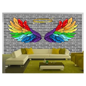 Papel De Parede 3D Arte Asas Selfie Insta Cores 3,5M Tra447