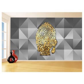 Papel De Parede 3D Animais Pop Art Onça Pintada 3,5M Pxa107