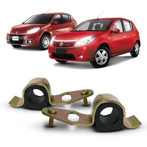 Par Kit Barra Estabilizadora Dianteira Sandero 2008 A 2014