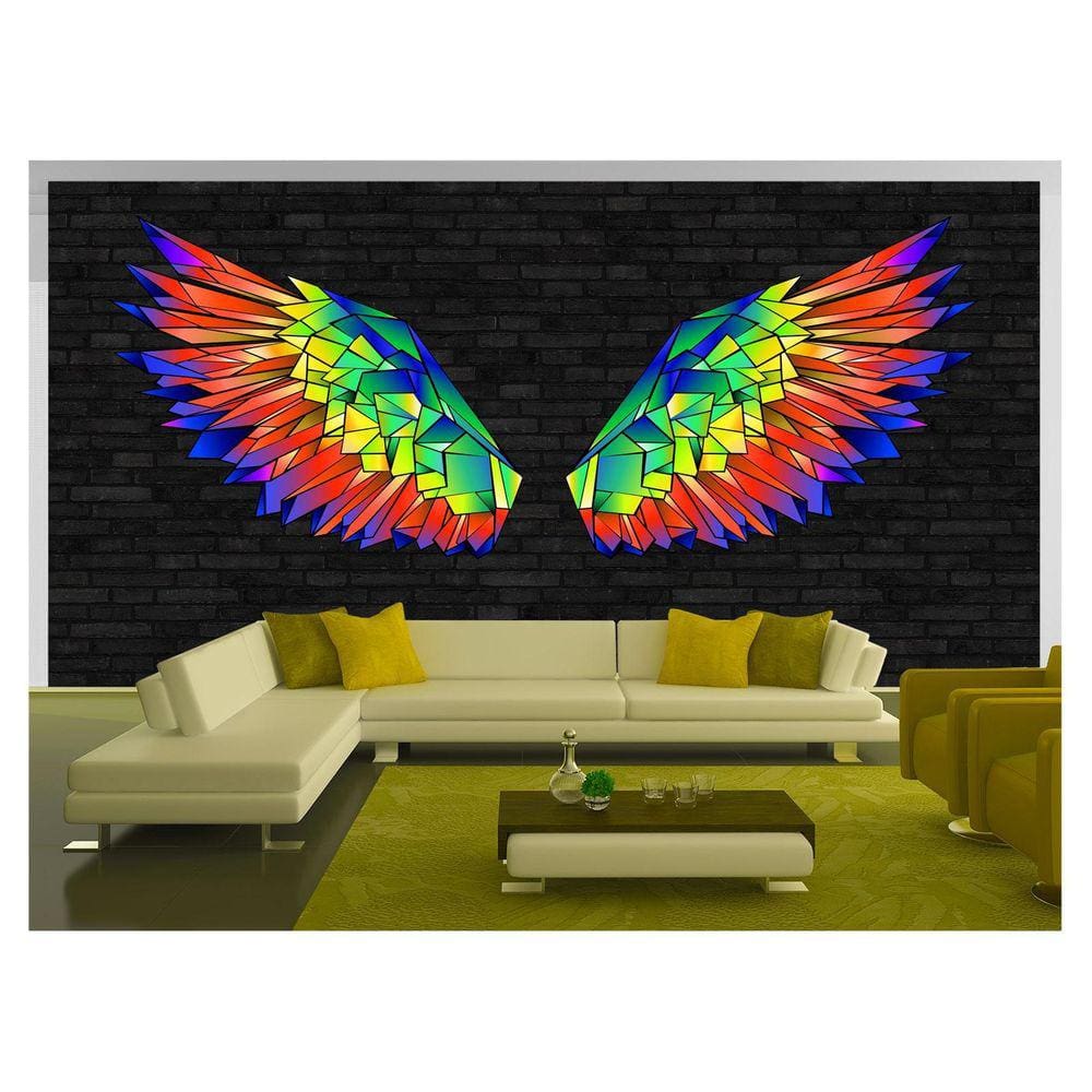 Papel De Parede 3D Arte Asas Selfie Insta Cores 3,5M Tra431