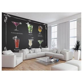 Papel De Parede Estilo Lousa Bebdias Bar Drink 3,5M Lcb18