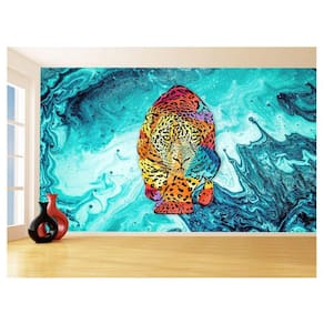 Papel De Parede 3D Animais Pop Art Onça Pintada 3,5M Pxa70