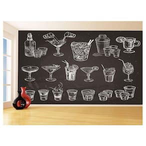 Papel De Parede Estilo Lousa Bebdias Bar Drink 3,5M Lcb22