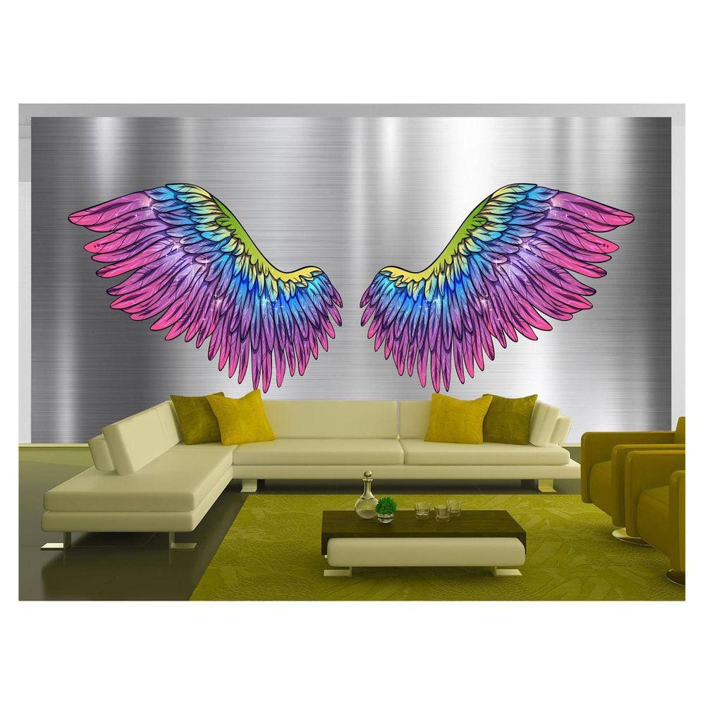 Papel De Parede 3D Arte Asas Selfie Insta Cores 3,5M Tra221