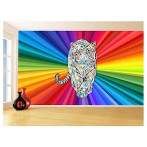 Papel De Parede 3D Animais Pop Art Tigre Felino 3,5M Pxa130