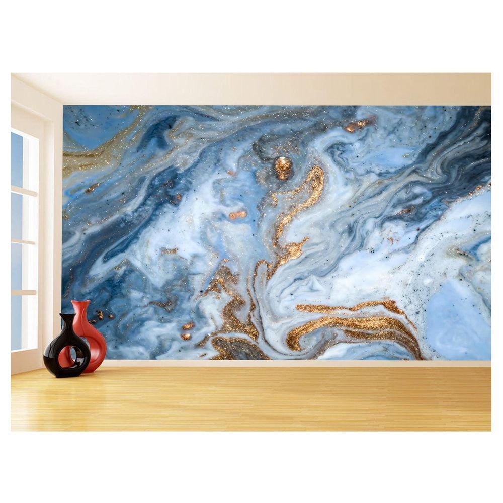 Papel De Parede 3D Estilo Marmore Tintas Cores 3,5M Mbr88