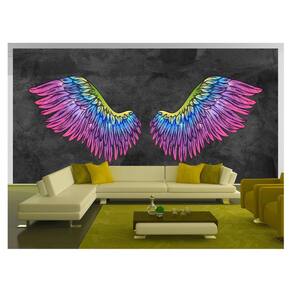 Papel De Parede 3D Arte Asas Selfie Insta Cores 3,5M Tra404