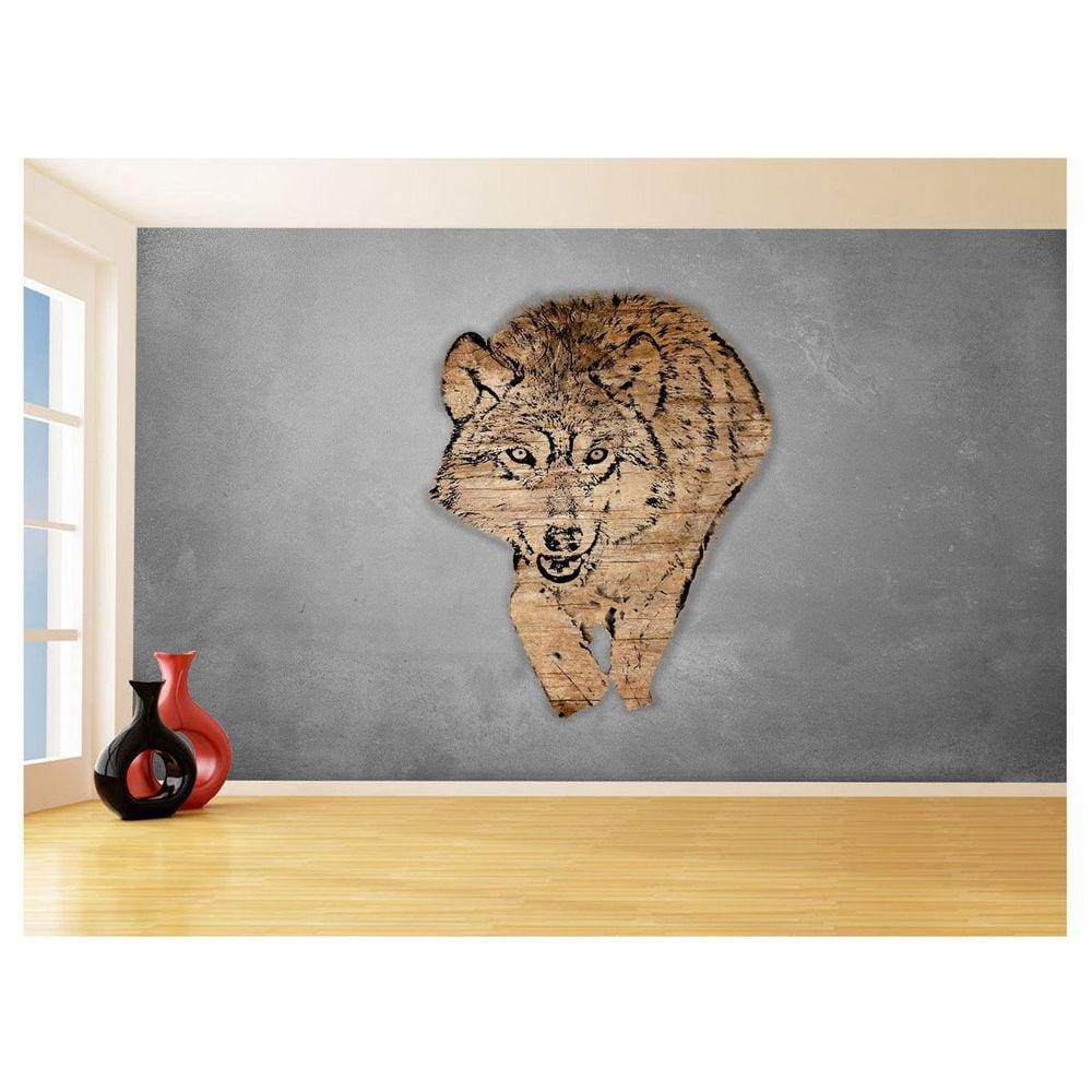 Papel De Parede Animais Pop Art Lobo Colorido 3,5M Pxa617