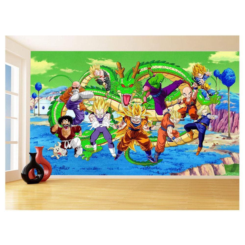 Papel De Parede Dragon Ball Goku Vegeta Anime 3,5M Dbz376