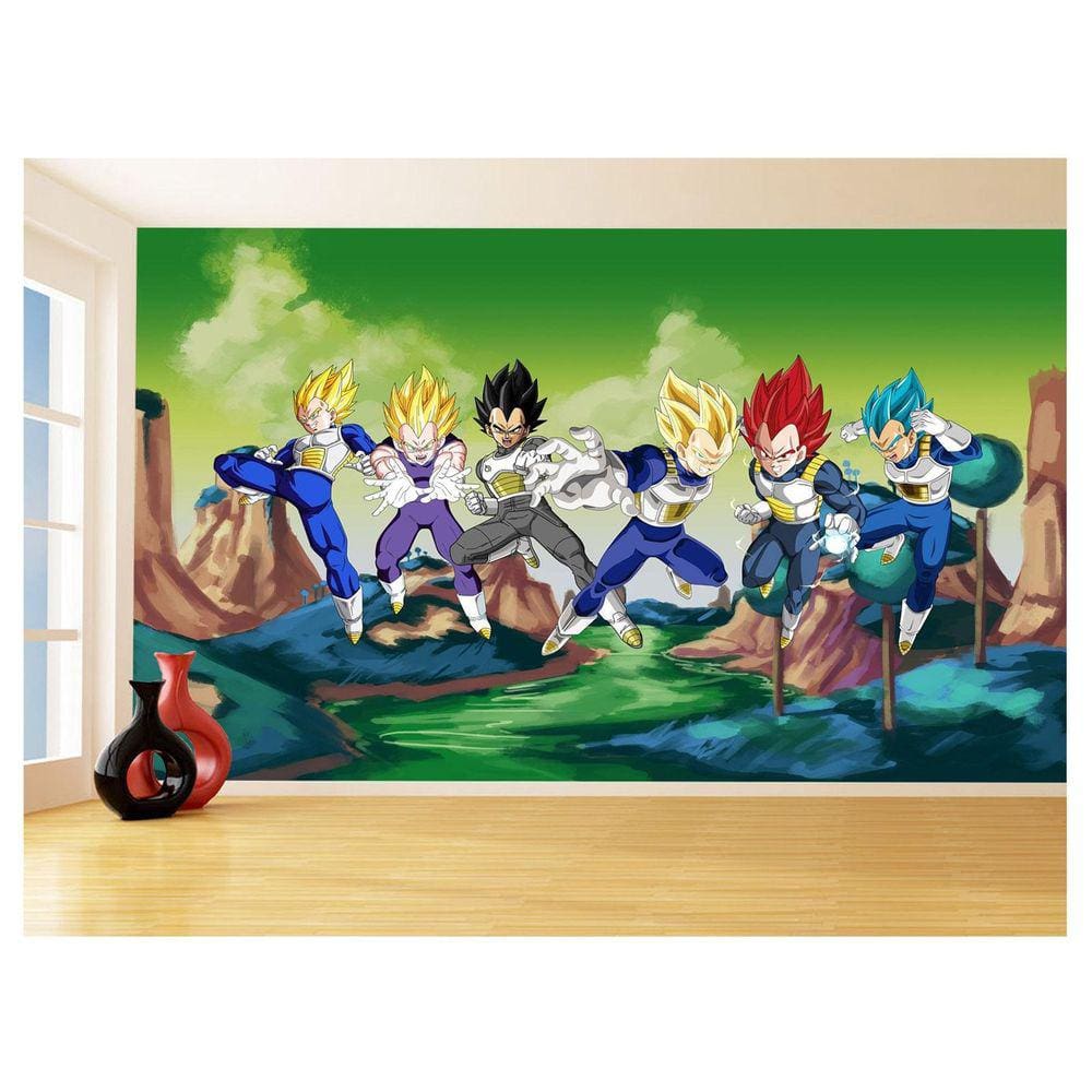 Papel De Parede Dragon Ball Goku Vegeta Anime 3,5M Dbz309