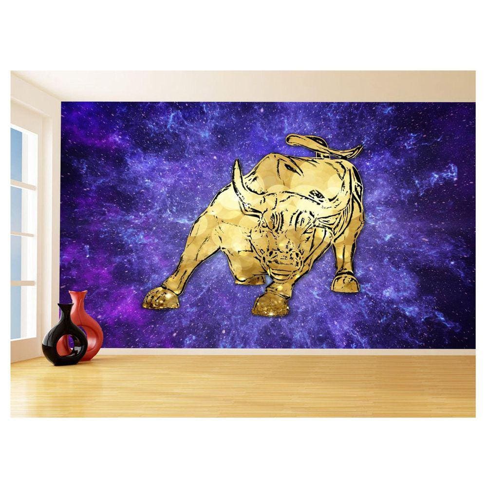 Papel De Parede 3D Animais Pop Art Touro Bull 3,5M Pxa198