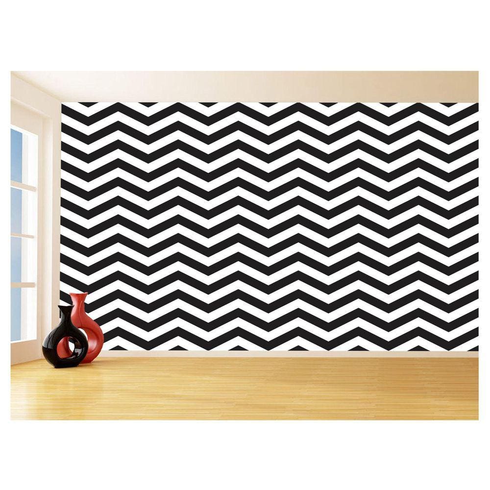 Papel De Parede 3D Sala Chevron Zig Zag Listras 3,5M Zig01