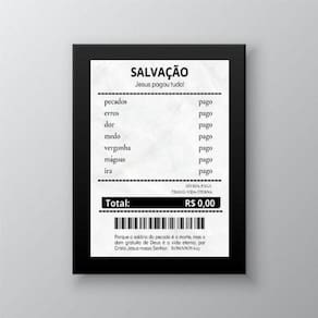 Quadro Decorativo Evangélico Recibo 33X24Cm
