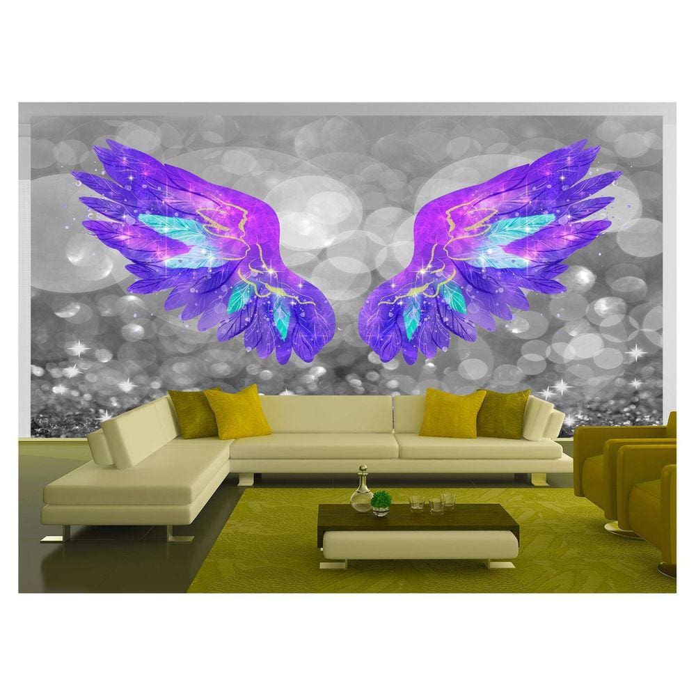 Papel De Parede 3D Arte Asas Selfie Insta Cores 3,5M Tra297