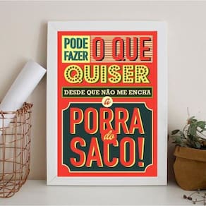 Quadro humor não encha o saco 24x18cm - Madeira Preta