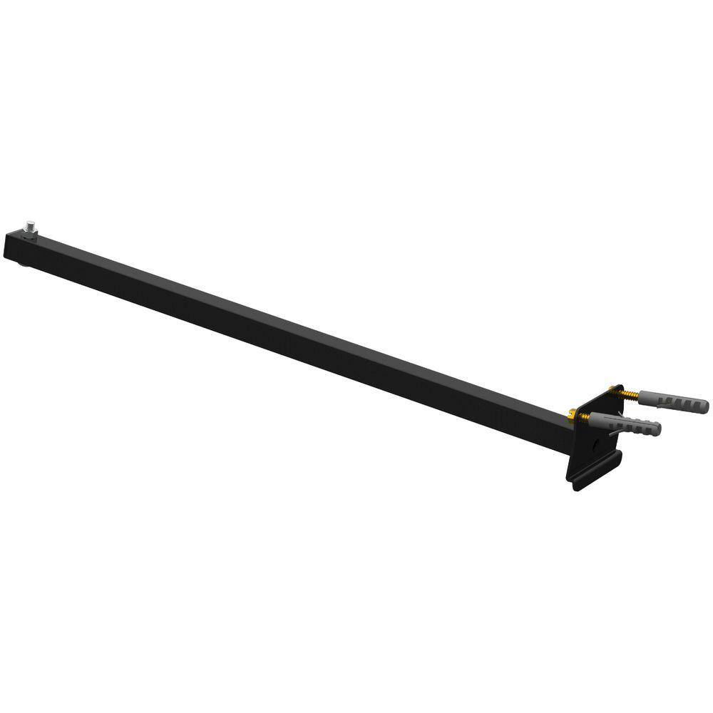 SUPORTE REFLETOR INCLINADO PAREDE BRAÇO 50 CM Preto