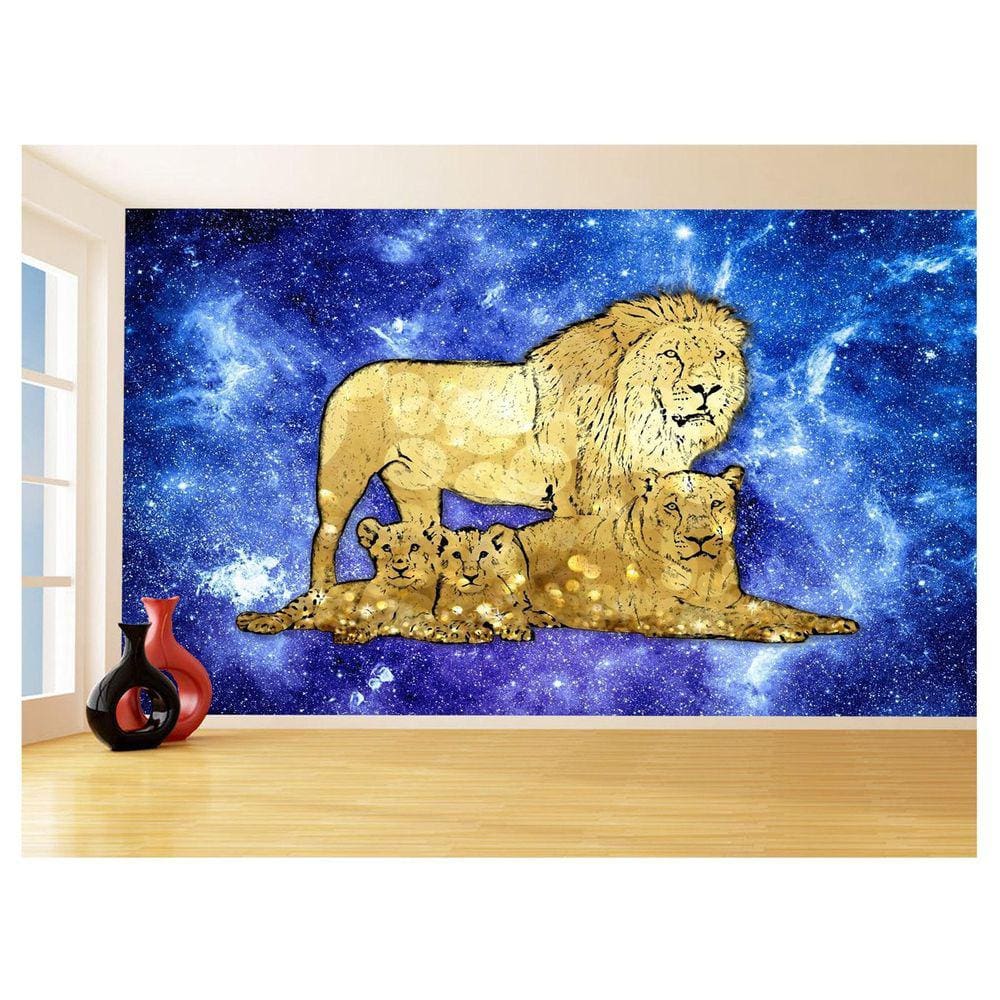 Papel De Parede Animais Pop Art Familia Leões 3,5M Pxa427