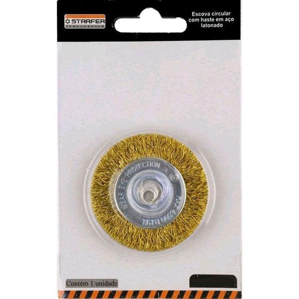 Escova Circular Com Haste Para Furadeira 75Mmx10Mm Starfer