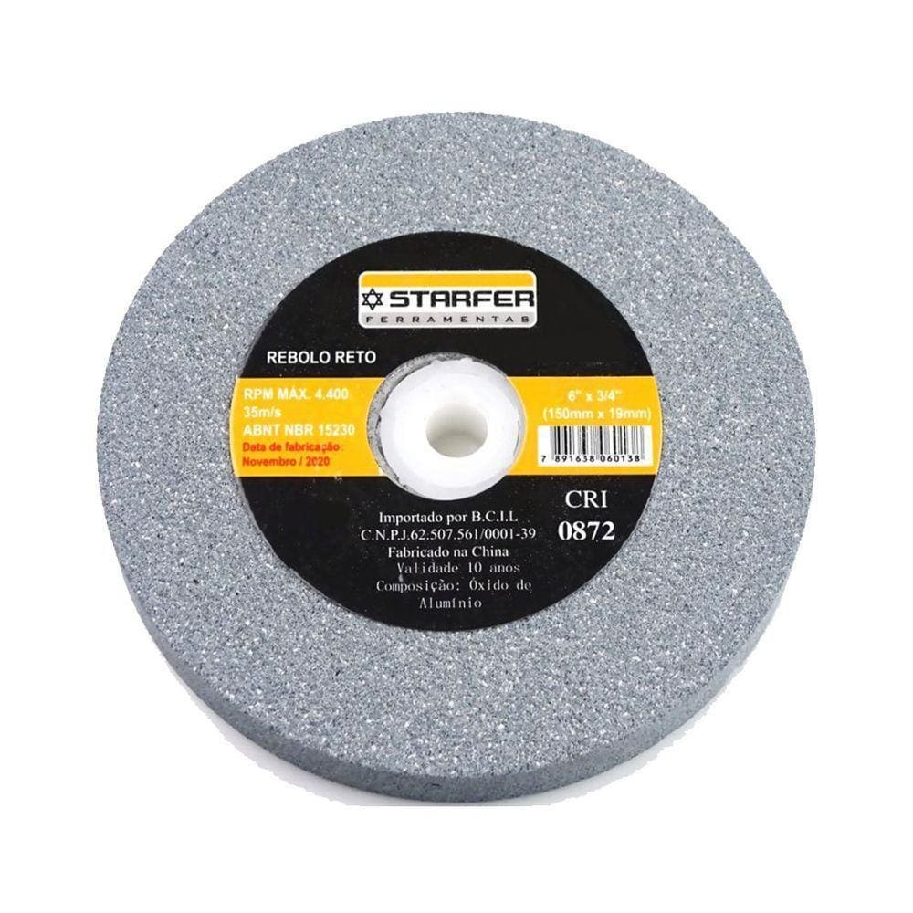 Rebolo Reto 6 X 3/4 Grão 36 Starfer