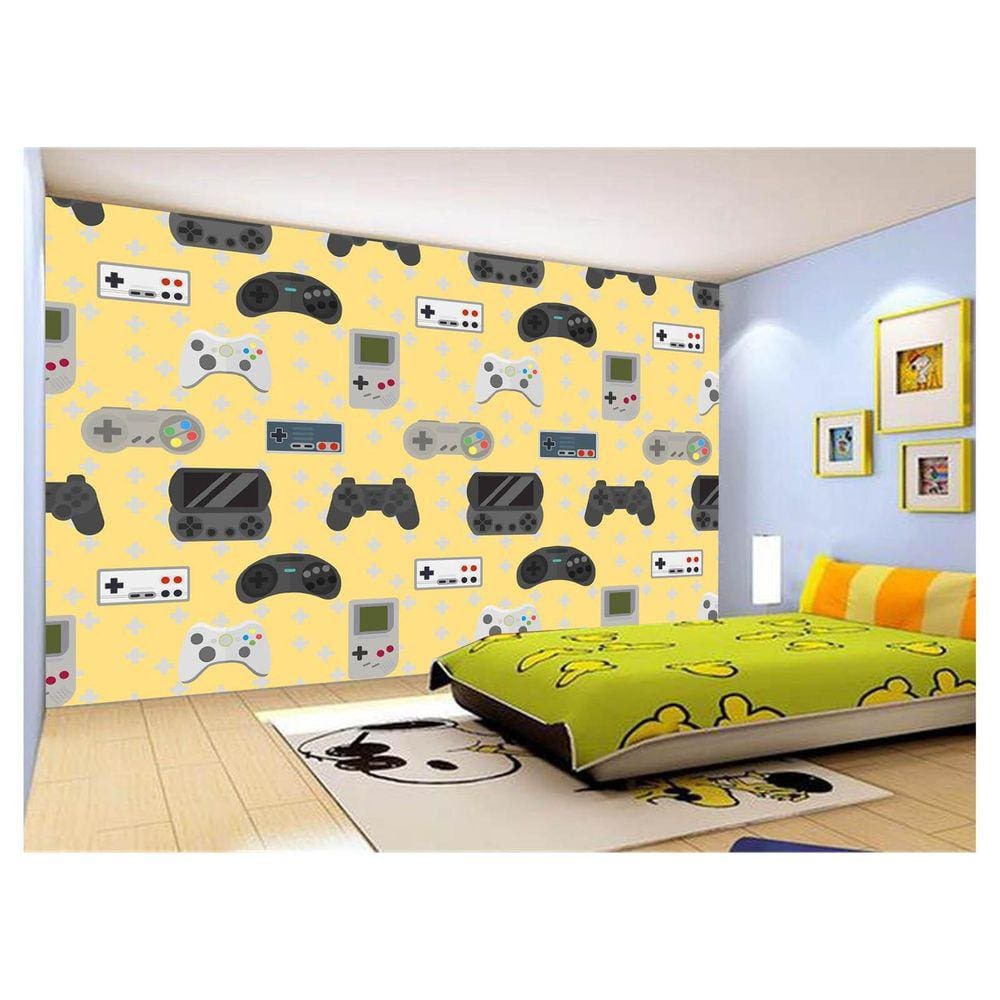 Papel De Parede 3D Infantil Controle Game Jogo 3,5M Azs265