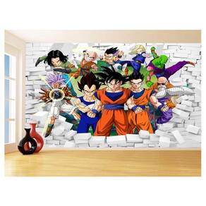 Papel De Parede 3D Dragon Ball Goku Vegeta Anime 3,5M Dbz25