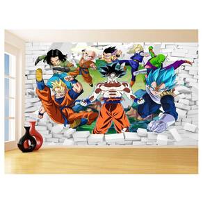 Papel De Parede 3D Dragon Ball Goku Vegeta Anime 3,5M Dbz29