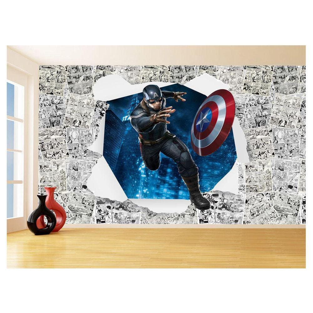 Papel De Parede 3D Heróis Página Quadrinhos Hq 3,5M Nhma184