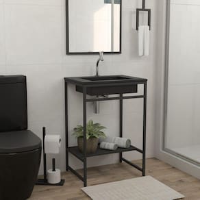 Gabinete para Banheiro Iron Black 60cmx45cm Preto Fosco